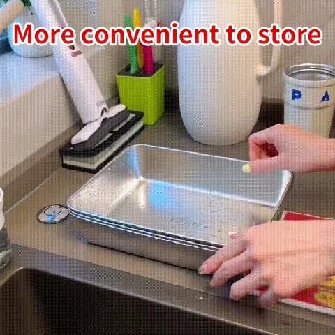 Piatto in acciaio inox convertibile: Conserva e servi con eleganza 